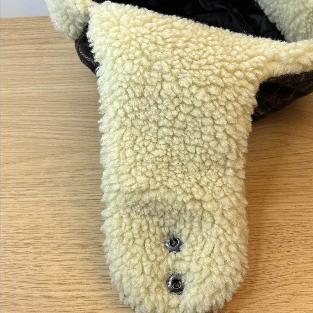 Stetson Plaid Brown and Cream Faux Sherpa Trapper‎ Hat Large
